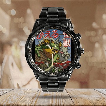 Discover Frog Pet Cottagecore Aesthetic Kaiju Frog Mushrooms Snail Baseball Tees Calendar Steel Band Watch