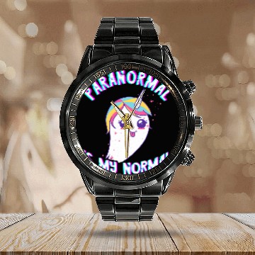 Discover Unicorn Pet Paranormal Is My Normal ghosts Hunting Unicorn ghosts Hunter Calendar Steel Band Watch