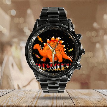 Discover Dinosaur Pet Candy Corn Candy Saurus Dinosaur Halloween 1 Calendar Steel Band Watch