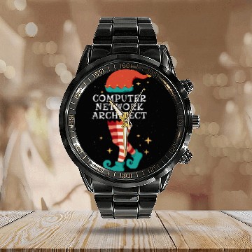 Discover Architect Job Merry Christmas Santa Gnome xmass Computer Network Architect 8 Calendar Steel Band Watch