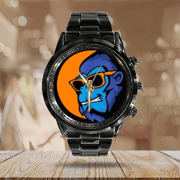 Discover Gorilla Pet Monkey Sunglasses Calendar Steel Band Watch
