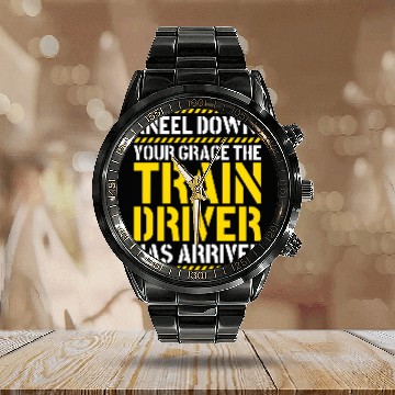 Discover Locomotive Engineer Railroad Railway Kneel Down Train Driver 22 Zip Calendar Steel Band Watch