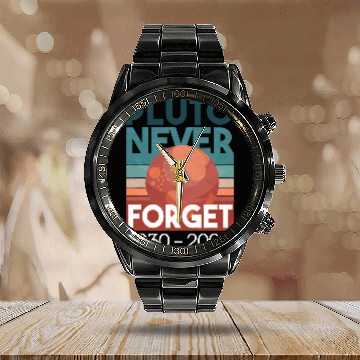 Discover Astronaut Job Pluto Never Forget Retro Style Funny Space Science Baseball Tees Calendar Steel Band Watch