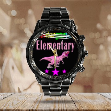 Discover Dinosaur Pet Kids Kindergarten Elementary Dinosaur Girl Funny Zip Calendar Steel Band Watch
