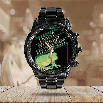 Discover Frog Pet I Exist Without My Consent Funny Frog Toad Calendar Steel Band Watch