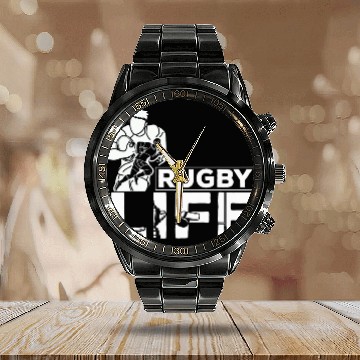 Discover Sport Rugby Player Coachs Rugby Fan Calendar Steel Band Watch
