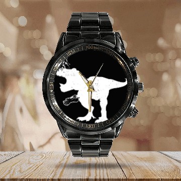 Discover Dinosaur Pet T rexs Dinosaur Funny Falconry Hawk Falcon Training Falconer 2 Calendar Steel Band Watch
