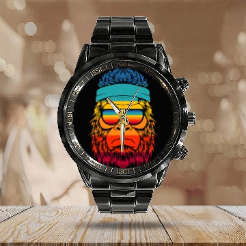 Discover Gorilla Pet Retro Summer Gorilla Ape Monkey 6 Baseball Tees Calendar Steel Band Watch