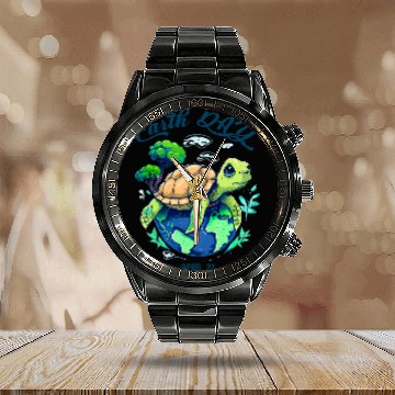 Discover Turtle Pet Earth Day Restore Earth Sea Turtle Art Save the Planet 9 Baseball Tees Calendar Steel Band Watch