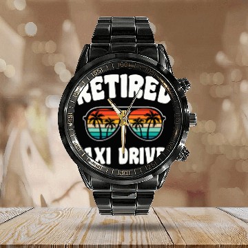 Discover Retired Taxi Driver Funny Retirement Congratulations Baseball Tees Calendar Steel Band Watch