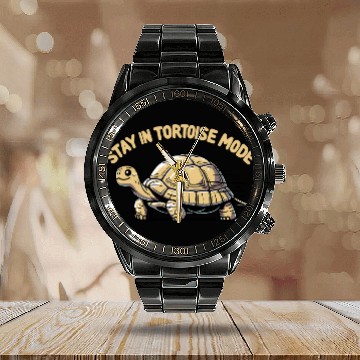 Discover Turtle Pet Stay In Tortoise Mode Slow And Steady Chill 1 Calendar Steel Band Watch