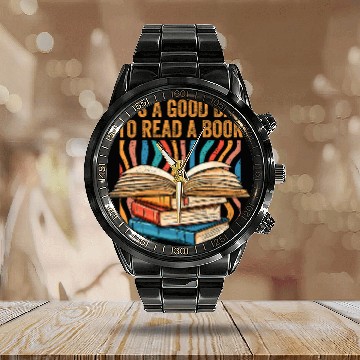 Discover Book Fun Bookaholic Its A Good Day To Read A Book Reading Squad Calendar Steel Band Watch