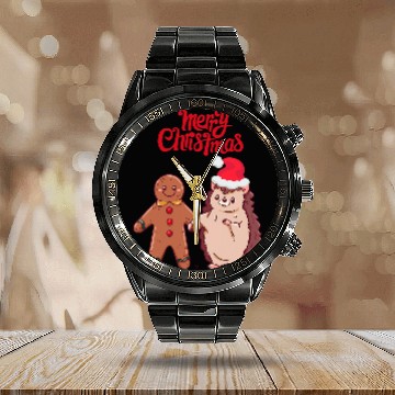 Discover Hedgehog Pet Christmas Gingerbread hedgehog Baseball Tees Calendar Steel Band Watch