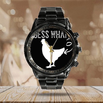 Discover Chicken Pet guess what chicken butt Chicken Butt Joke Funny Calendar Steel Band Watch