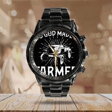 Discover Tractor Fun Farming vintages Tractor So God Made A Farmer Calendar Steel Band Watch