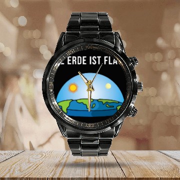 Discover The Earth Is Flat 2Flat Earth Society Flat Earth Model Calendar Steel Band Watch