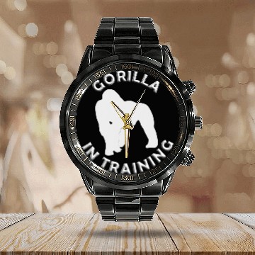 Discover Gorilla Pet Silverback Gorilla In Training Bodybuilding Gorilla Fitness Baseball Tees Calendar Steel Band Watch