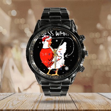 Discover Chicken Pet Guess What Chicken Butt Christmas Funny Calendar Steel Band Watch