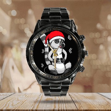Discover Lemur Pet Christmas RingTailed Lemur Maky Video Gaming Gamer Baseball Tees Calendar Steel Band Watch