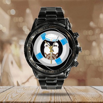 Discover Penguin Pet sailor in navy look Calendar Steel Band Watch