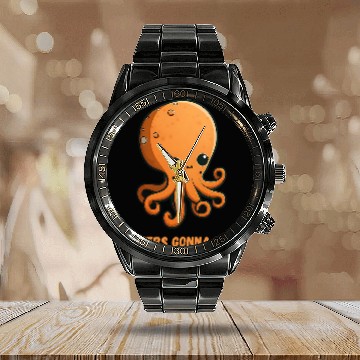 Discover Octopus Pet Eighters Gonna Eight Octopus Squid Coral Tentacles Calamar Calendar Steel Band Watch