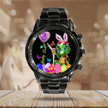 Discover Turtle Pet Happy Easter Egg Hunt Cute Bunny Turtle Toddler Girl Kid Baseball Tees Calendar Steel Band Watch