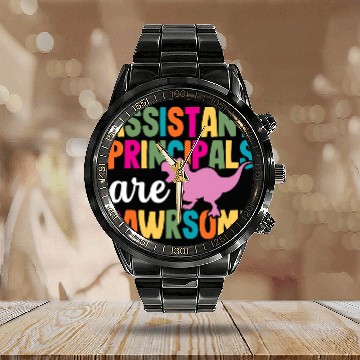 Discover Dinosaur Pet Assistant Principal School Teacher Appreciation Baseball Tees Calendar Steel Band Watch