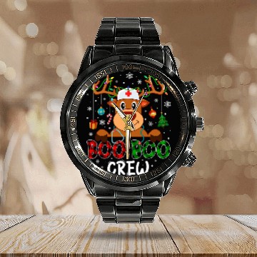 Discover nurses Job Reindeer Boo Boo Crew nurses Christmas nurses Calendar Steel Band Watch