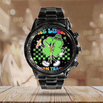 Discover Autism Puzzle One Lucky Autism Teacher St Patrick Day School Calendar Steel Band Watch