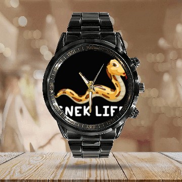 Discover Python Pet Ball Python Snek Life Hiss Productivity Herpetology Calendar Steel Band Watch