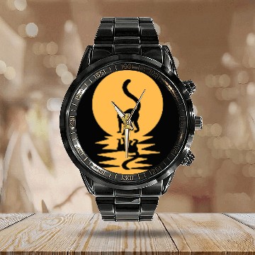 Discover Lemur Pet Great Reflective Lemur Motif Calendar Steel Band Watch