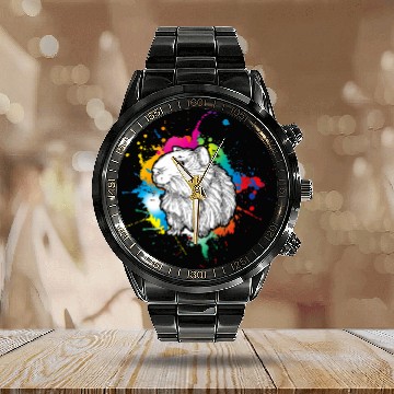 Discover Guinea Pig Pet Face Colorful Artwork Baseball Tees Calendar Steel Band Watch