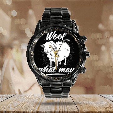 Discover Sheep Pet The sheep and the saying Wool what mayl Calendar Steel Band Watch