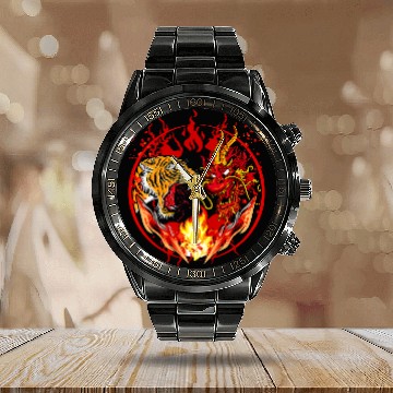 Discover Dragon Pet and Dragon  Japanese Dragon Tiger Calendar Steel Band Watch