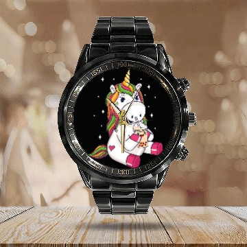 Discover Unicorn Pet Bubble Kawaii Unicorn Drinking Boba Tea Baseball Tees Calendar Steel Band Watch