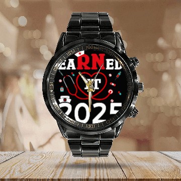 Discover nurses Job Earned It Registered nurses Class Of 2025 Nursing Graduation Calendar Steel Band Watch