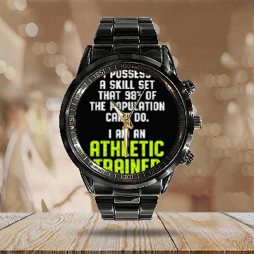 Discover Athletic Trainer Gym Coachs Possess Wellness Coaching Zip Calendar Steel Band Watch