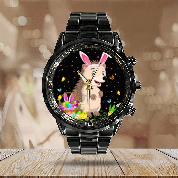 Discover Hedgehog Pet Easter Hedgehogs Bunny Egg Hunting Hedgehogs Easter Sunday Calendar Steel Band Watch