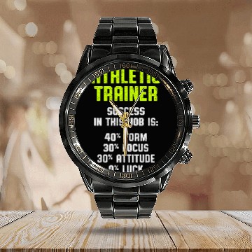 Discover Athletic Trainer Gym Coachs Success Wellness Coaching Baseball Tees Calendar Steel Band Watch