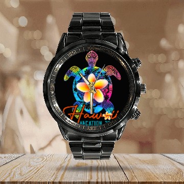 Discover Turtle Pet Hawaii Hawaiian Turtle Family Vaction Spring Break Calendar Steel Band Watch