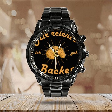 Discover Croissant Baker Baking France Gourmet Coffee 21 Baseball Tees Calendar Steel Band Watch