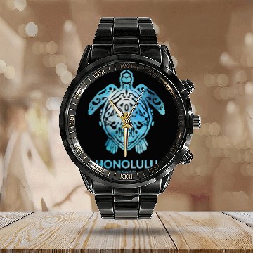 Discover Turtle Pet Honolulu Sea Turtle Ocean Souvenir Baseball Tees Calendar Steel Band Watch