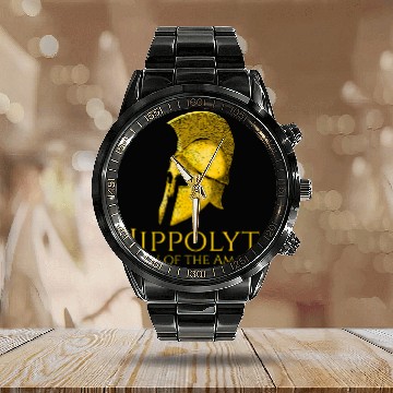 Discover Hippo Pet Classical Greek Mythology Hippolyta Ancient Greece Calendar Steel Band Watch