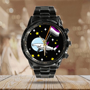 Discover Shark Pet Asexual Hammerhead Shark In Space Ace Pride Calendar Steel Band Watch