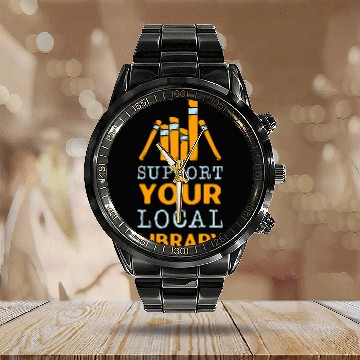 Discover Book Fun Support Your Local Library Students School Knowledge Calendar Steel Band Watch