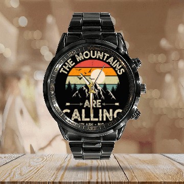 Discover Astronaut Job vintages The Mountains are Calling Space Splash Big Thunder Calendar Steel Band Watch