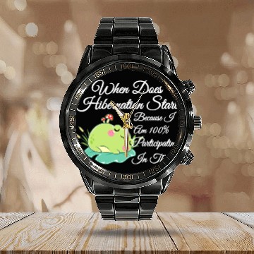 Discover Frog Pet Sleeping Frog Toad When Hibernation Start 100 Participating Calendar Steel Band Watch