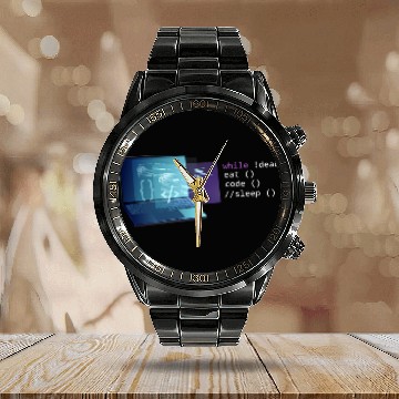 Discover Python Pet Eat Code Sleep Repeat Computer Science Python Programmer Calendar Steel Band Watch