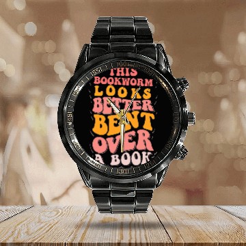 Discover Book Fun This Bookworm Looks Better Bent Over A Baseball Tees Calendar Steel Band Watch