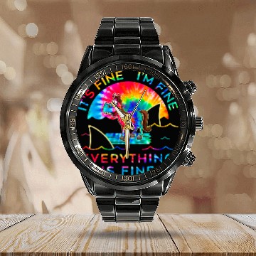 Discover Horse Pet Its Fine Im Fine Everything Is Fine Tie Dye Calendar Steel Band Watch